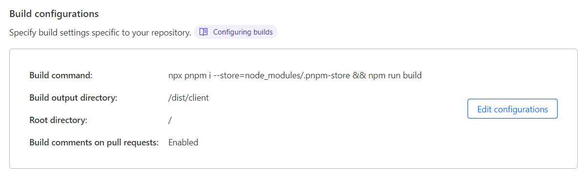 Cloudflare pages settings